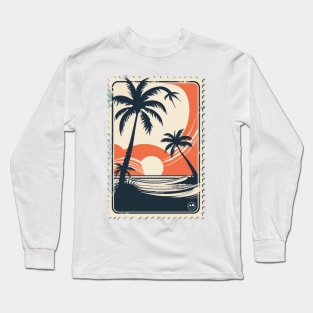 beach palm tree island Long Sleeve T-Shirt